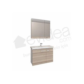 Denko Terra Beyaz Alize 80 cm Banyo Dolabı