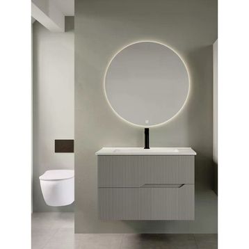 Denko Tiran 100 cm Beyoğlu Gri Banyo Dolabı Takımı