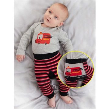 Denokids Cff-22S1-171 Erkek Bebek İtfaiye Body Tayt Pantolon Takım