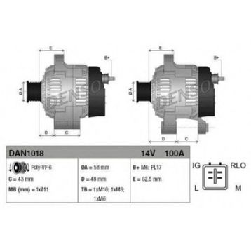 Denso DAN1018 Toyota Auris Corolla 1.4 Alternatör