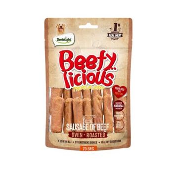 Dentalight Beffy Licious Kurutulmuş Sığırlı Sosis 70 gr Köpek Ödül Maması
