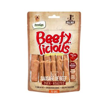 Dentalight Beffy Licious Kurutulmuş Sığırlı Sosis 70 gr Köpek Ödül Maması