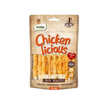 Dentalight Chicken Licious Kurutulmuş 70 gr Tavuklu Deri Sarma Köpek Ödül Maması