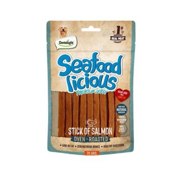 Dentalight Seafood Licious Kurutulmuş Somonlu Çubuk 70 gr Köpek Ödül Maması