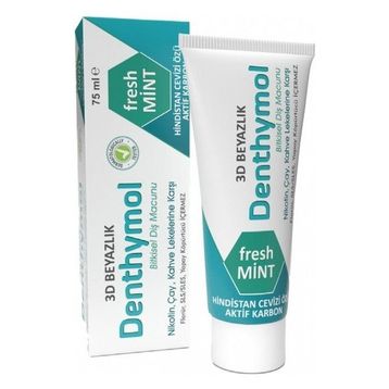 Denthymol 3D Beyazlık Hindistan Cevizi Özü Aktif Karbon 75 ml Bitkisel Diş Macunu