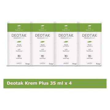 Deotak Plus Çay Ağaçı Yağı 35 ml x 4 Adet Krem Deodorant