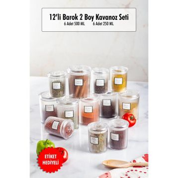 Depa 12'li Barok Yuvarlak 2 Boy 6x500+6x250 ml Saklama Kabı