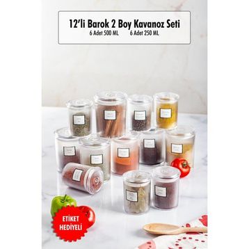 Depa 12'li Barok Yuvarlak 2 Boy 6x500+6x250 ml Saklama Kabı
