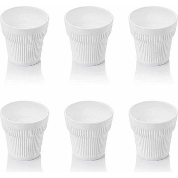 Depa 300 ml 6 Adet Akrilik Beyaz Kahve Yanı Su Bardağı