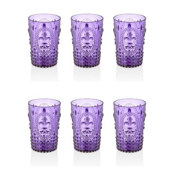 Depa 400 ml 6 Adet Akrilik Mor Kahve Yanı Su Bardağı