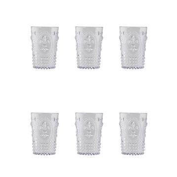 Depa 400 ml 6 Adet Akrilik Şeffaf Kahve Yanı Su Bardağı