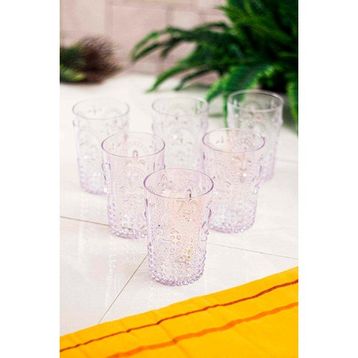 Depa 400 ml 6 Adet Akrilik Şeffaf Kahve Yanı Su Bardağı
