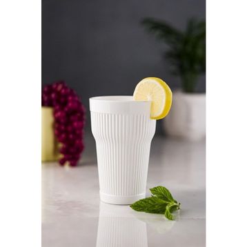Depa 400 ml Akrilik Beyaz Uzun Su Bardağı