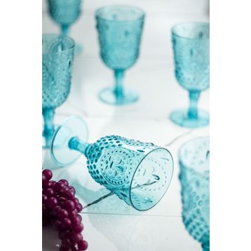 Depa 450 ml 6 Adet Akrilik Aquamarin Kahve Yanı Su Bardağı