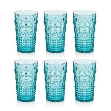 Depa 750 ml 6 Adet Akrilik Aquamarin Uzun Su Bardağı
