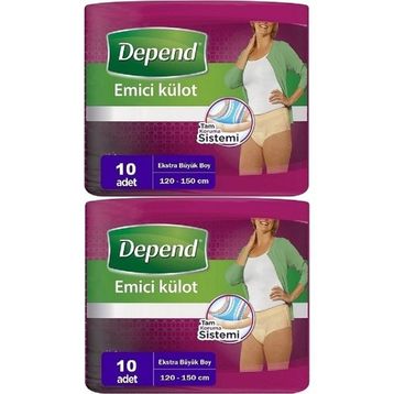Depend 2 Paket 10'lu XL Emici Külot Kadın Hasta Bezi
