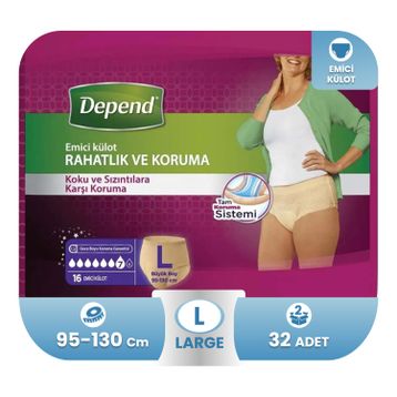 Depend 32 Adet Kadın L Emici Külot