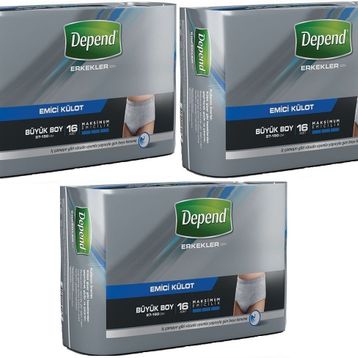 Depend 3’lü Set 16 Adet Eko Paket Büyük Kadın Emici Külot