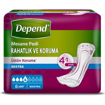 Depend 6 Adet Kadın Ekstra Mesane Pedi