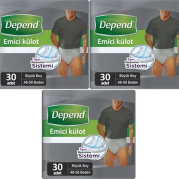 Depend 90 Adet Erkek Large Emici Külot Hasta Bezi