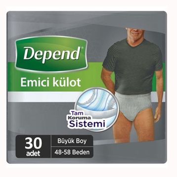 Depend Büyük Erkek 30 Adet Emici Külot Hasta Bezi