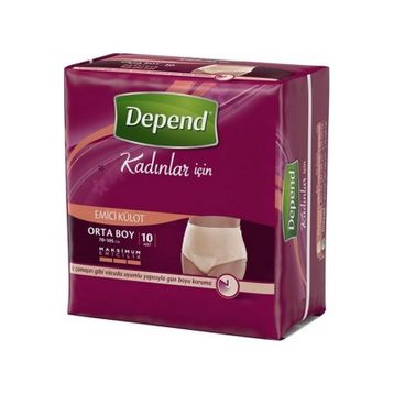 Depend Emici Külot Orta Boy 10 Adet Kadın Hasta Bezi