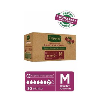 Depend Emici Külot Orta Boy 3x10 Adet Hasta Bezi