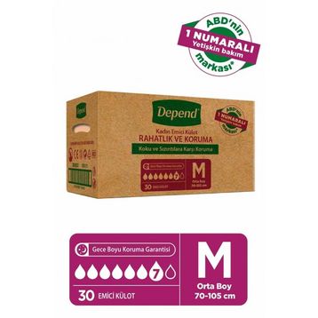 Depend Emici Külot Orta Boy 3x10 Adet Hasta Bezi