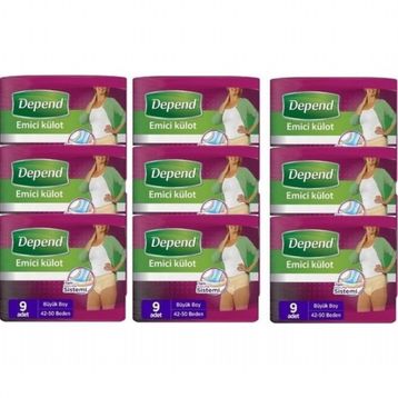 Depend Kadın Büyük L Beden 5 Paket 80 Adet Emici Külot