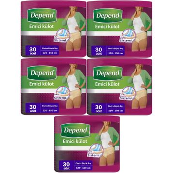 Depend Kadın Emici Külot XL 5x30 150 Adet Yetişkin Hasta Bezi