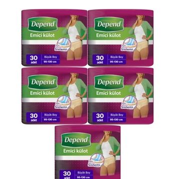 Depend L Beden 150 Adet Emici Külot Hasta Bezi