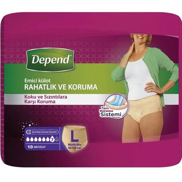 Depend Large Kadın 40 Adet Emici Külot Hasta Bezi