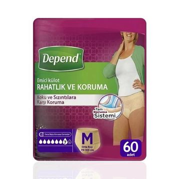 Depend M Beden 10x6 60 Adet Kadın Emici Külot