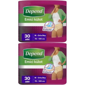 Depend Medium Kadın 2x30 Adet Emici Külot Hasta Bezi