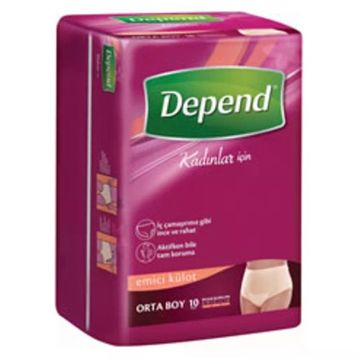 Depend Orta Boy 4x10 Emici Kadın Külot