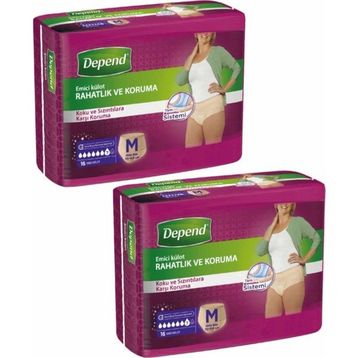 Depend Orta Boy Kadın 2x16 Adet Kadın Emici Külot