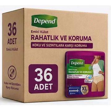 Depend Xl Ekstra Büyük Beden 9x4 36 Adet Kadın Emici Külot