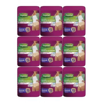 Depend XL Extra Büyük 9x9 Adet Emici Külot Hasta Bezi