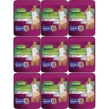 Depend XL Extra Büyük 9x9 Adet Emici Külot Hasta Bezi