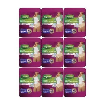 Depend XL Extra Büyük 9x9 Adet Emici Külot Hasta Bezi