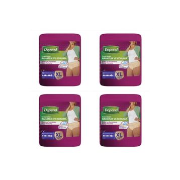 Depend Xlarge 30'lu Paket 4'lü Kadın Emici Külot
