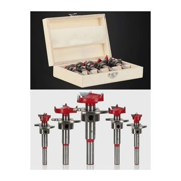 Depolife Ayarlanabilir Ahşap Delik Kesici 15MM 20MM 25MM 30MM 35MM Marangoz Karbür 5 Parça Matkap Ucu Seti