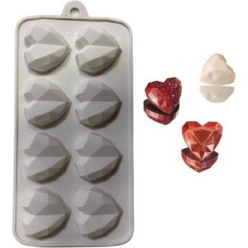 Depposite Silikon Elmas Kalp 4x4 cm Çikolata Kalıbı