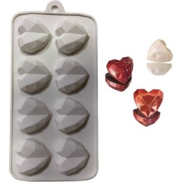 Depposite Silikon Elmas Kalp 4x4 cm Çikolata Kalıbı