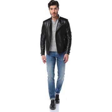 Dericlub E-1087 Siyah Erkek Deri Mont