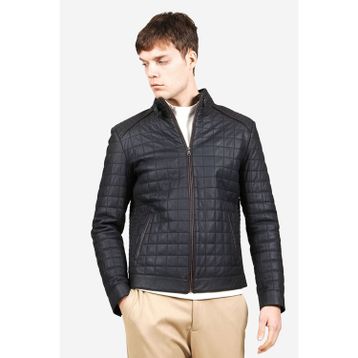 Dericlub E-1203 Deri Lacivert Erkek Kaban