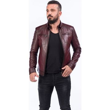 Dericlub E-502 Bordo Erkek Deri Mont