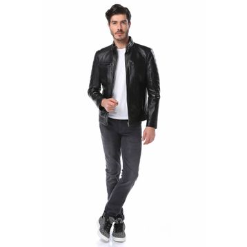 Dericlub E-502 Siyah Erkek Deri Mont