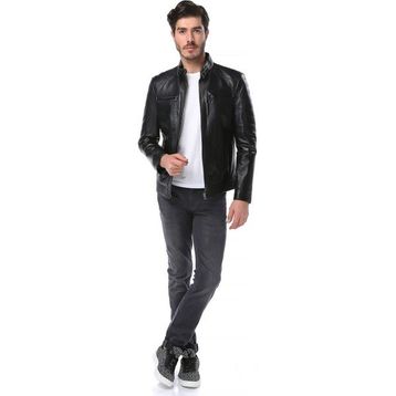 Dericlub E-502 Siyah Erkek Deri Mont