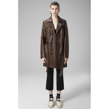 Dericlub K060 Camel Gerçek Deri Kadın Trençkot
